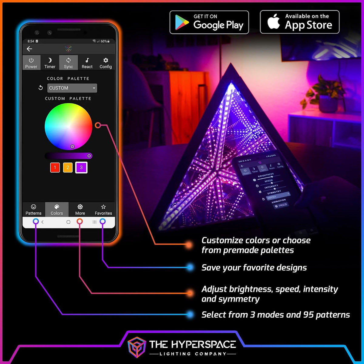 Hyperspace Lighting Co. Infinity Mirror LED Lamp – 4 Sizes - Flex Gamingproduct_type
