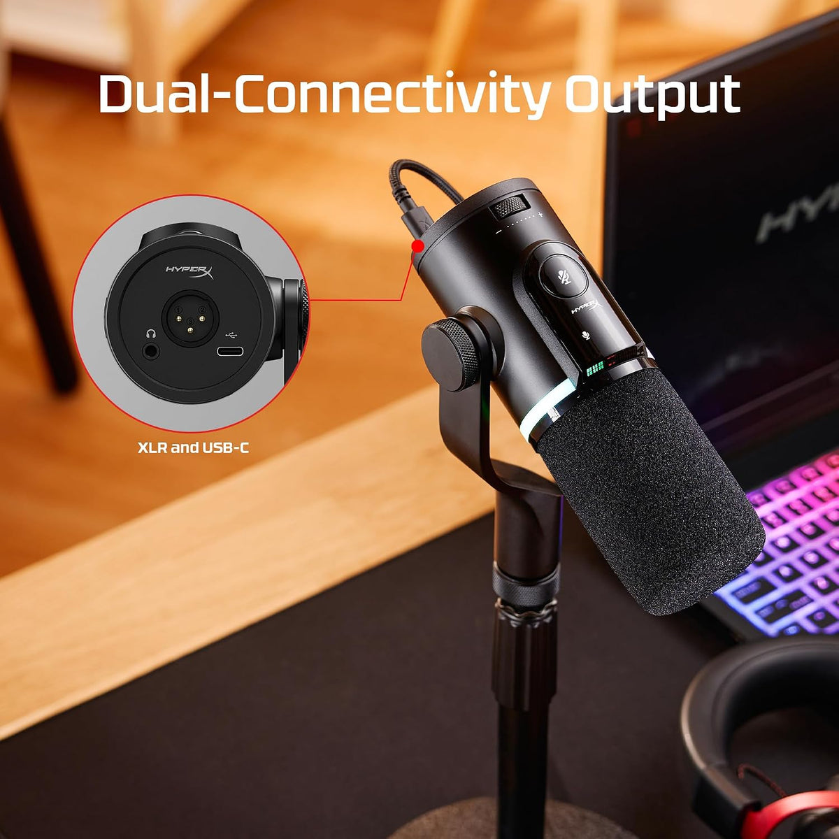 HyperX FlipCast Streaming XLR/USB-C Dynamic Microphone - Flex Gamingproduct_type