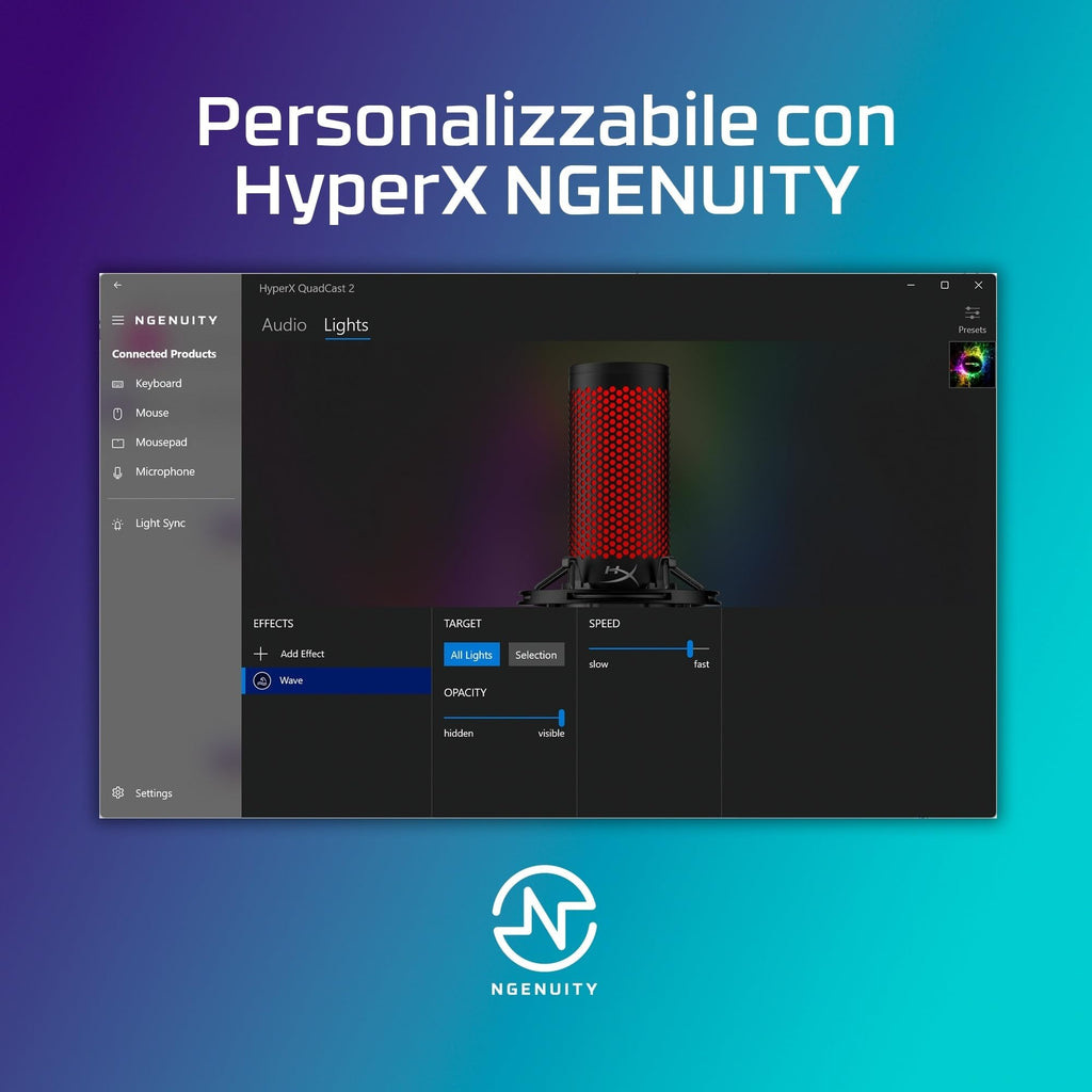 HyperX QuadCast 2 Frost USB Microphone – 4 Polar Patterns, LED, Shock Mount - Flex Gamingproduct_type