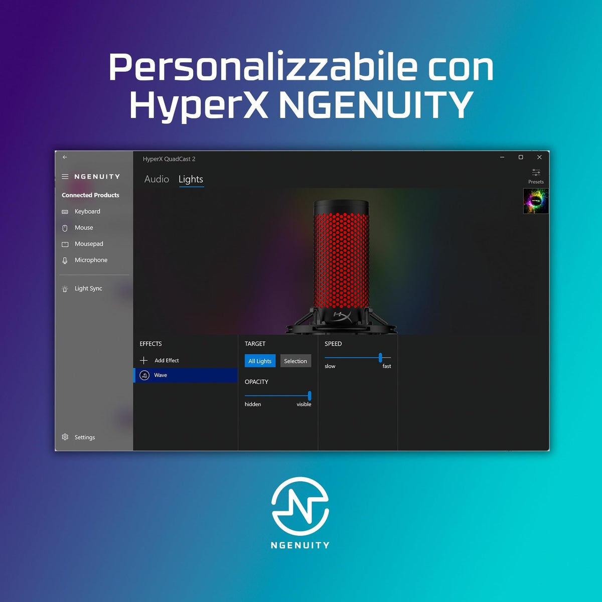 HyperX QuadCast 2 Frost USB Microphone – 4 Polar Patterns, LED, Shock Mount - Flex Gamingproduct_type