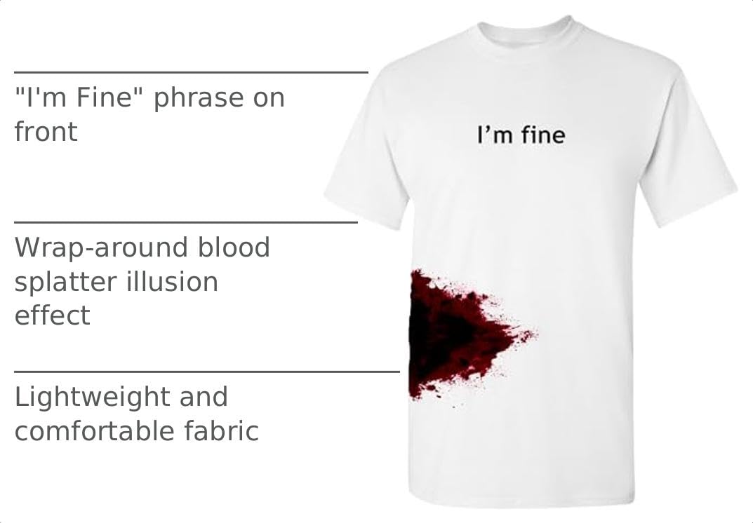 "I'm Fine" Bloody Halloween Graphic Tee – 4 Fits & 6 Colors - Flex Gamingproduct_type