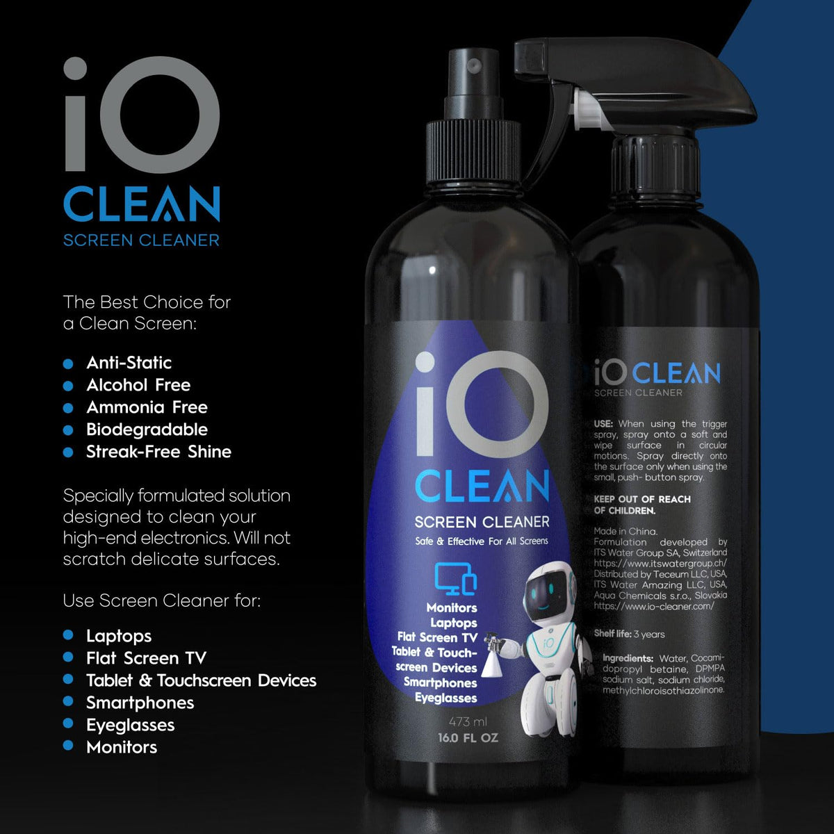 iO CLEAN Screen Cleaner Spray & Cloth Kit – 4 Options - Flex Gamingproduct_type