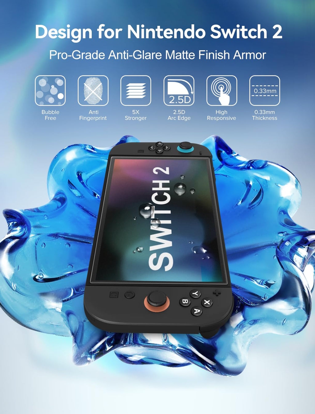 ivoler 4-Pack Nintendo Switch 2 Screen Protector – 5 Sizes & 2 Finishes - Flex Gamingproduct_type