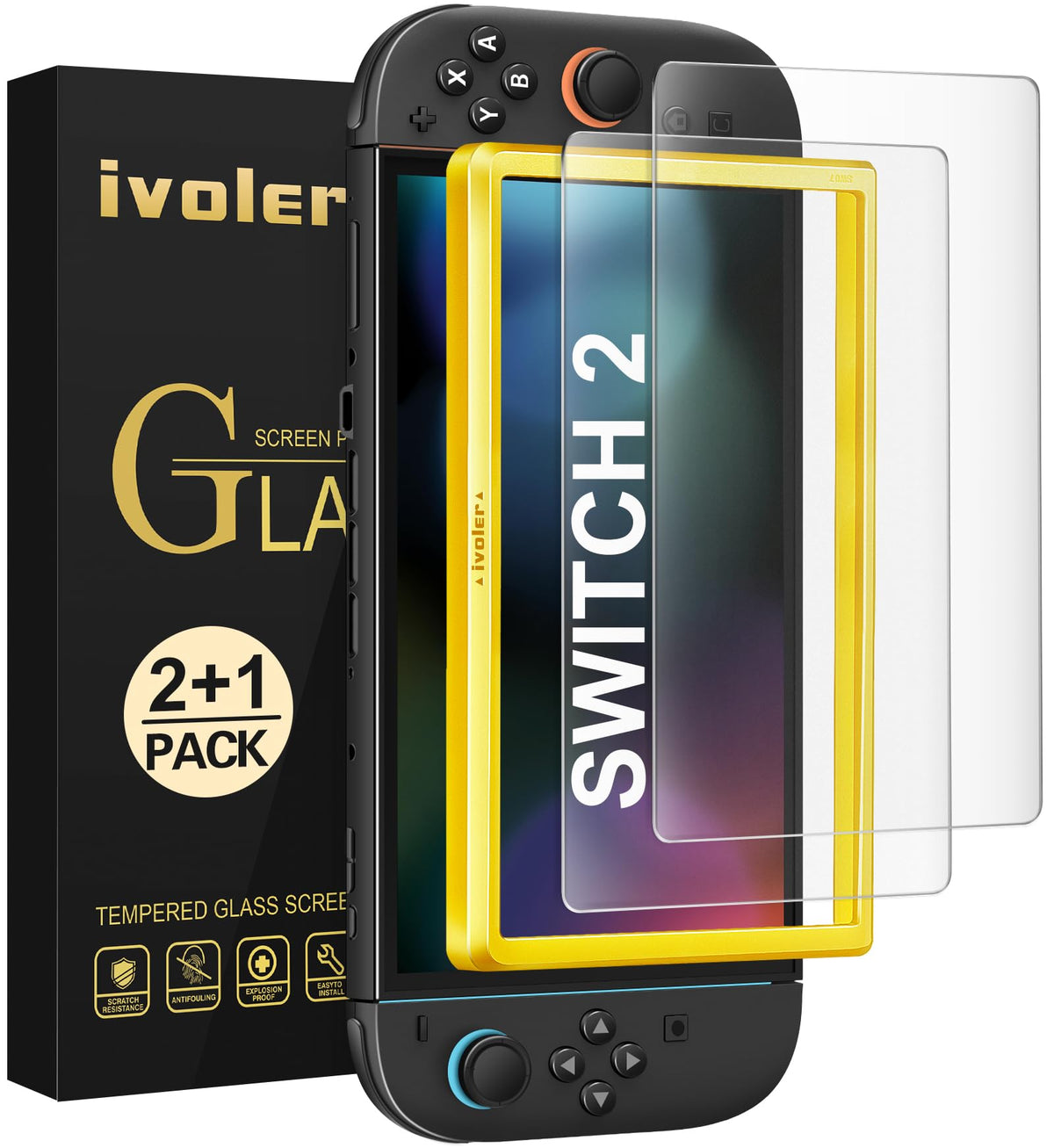 ivoler 4-Pack Nintendo Switch 2 Screen Protector – 5 Sizes & 2 Finishes - Flex Gamingproduct_type