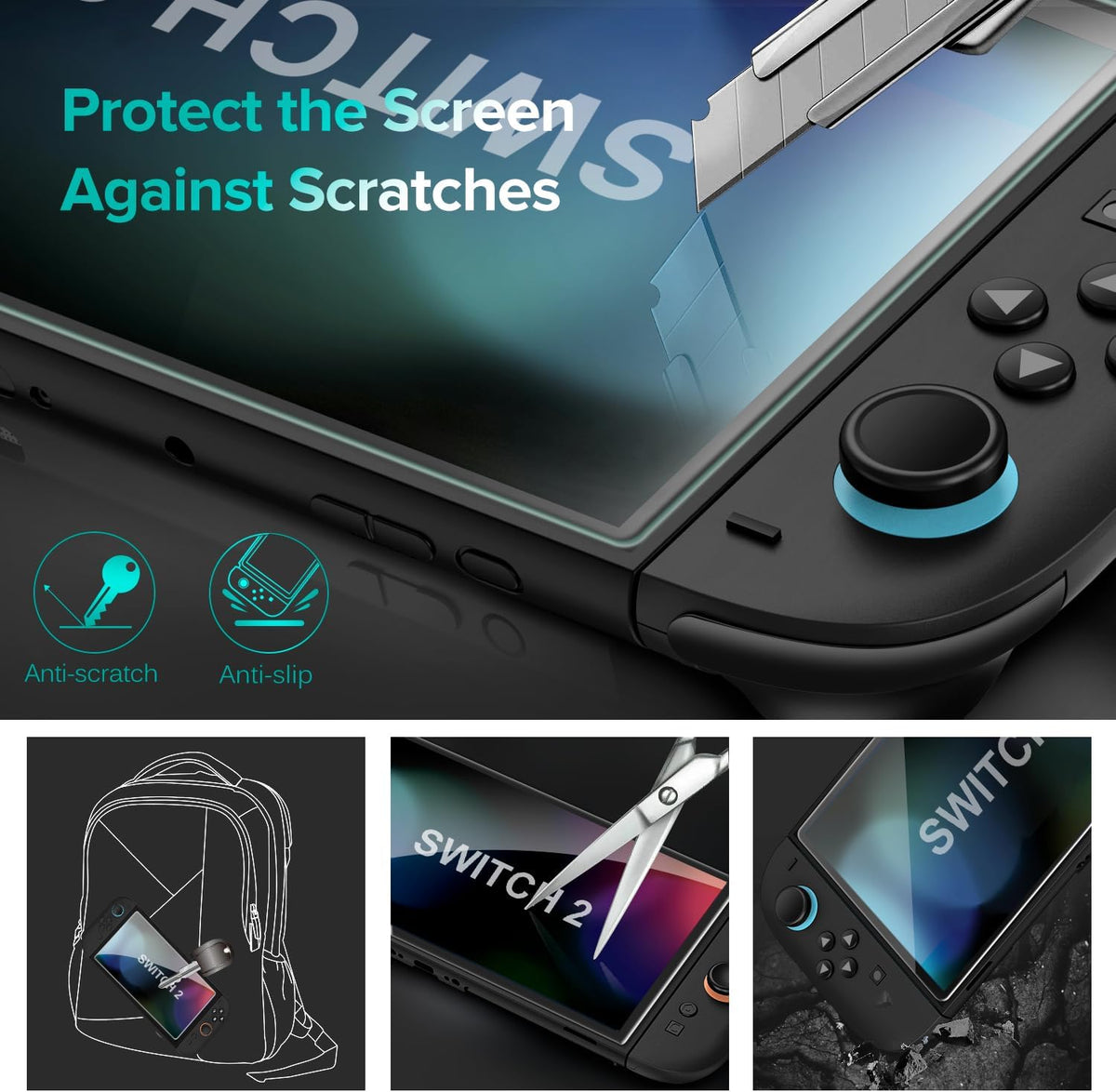 ivoler 4-Pack Nintendo Switch 2 Screen Protector – 5 Sizes & 2 Finishes - Flex Gamingproduct_type