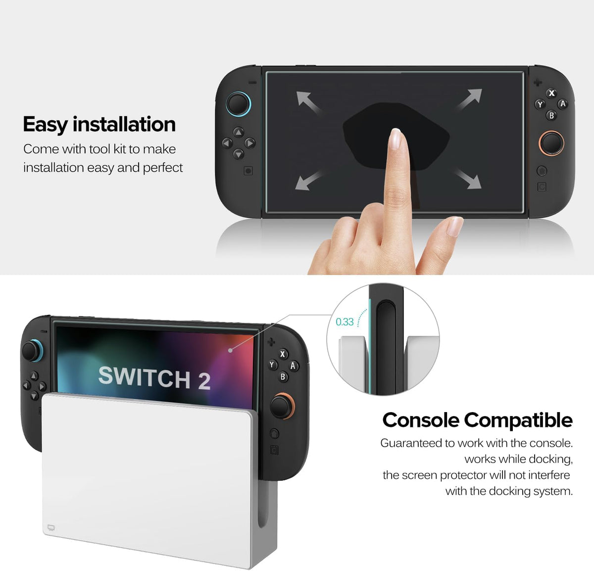 ivoler 4-Pack Nintendo Switch 2 Screen Protector – 5 Sizes & 2 Finishes - Flex Gamingproduct_type