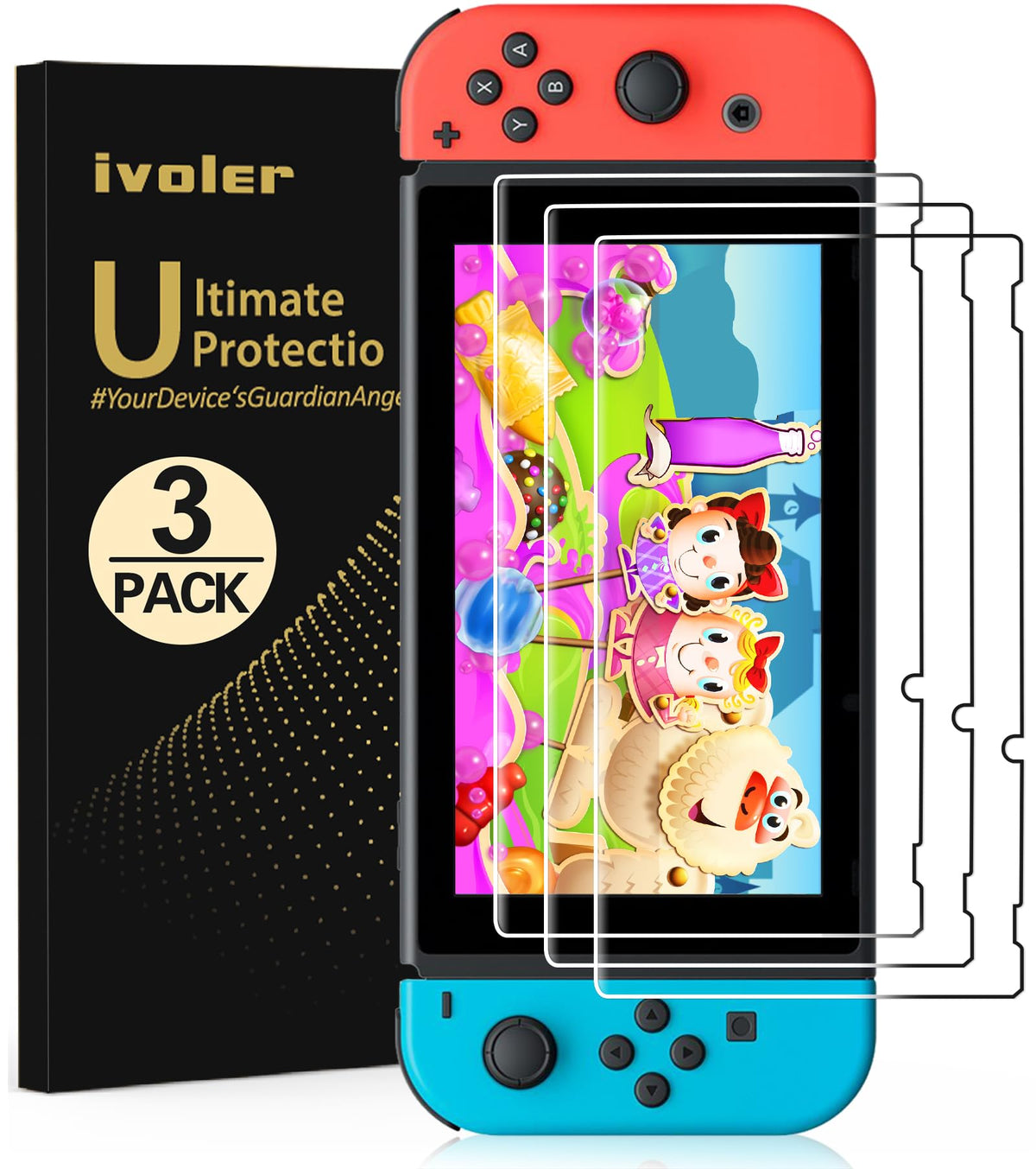 ivoler 4-Pack Nintendo Switch 2 Screen Protector – 5 Sizes & 2 Finishes - Flex Gamingproduct_type