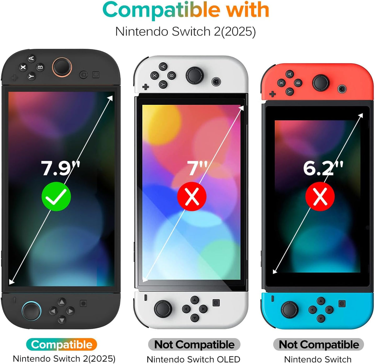 ivoler 4-Pack Nintendo Switch 2 Screen Protector – 5 Sizes & 2 Finishes - Flex Gamingproduct_type