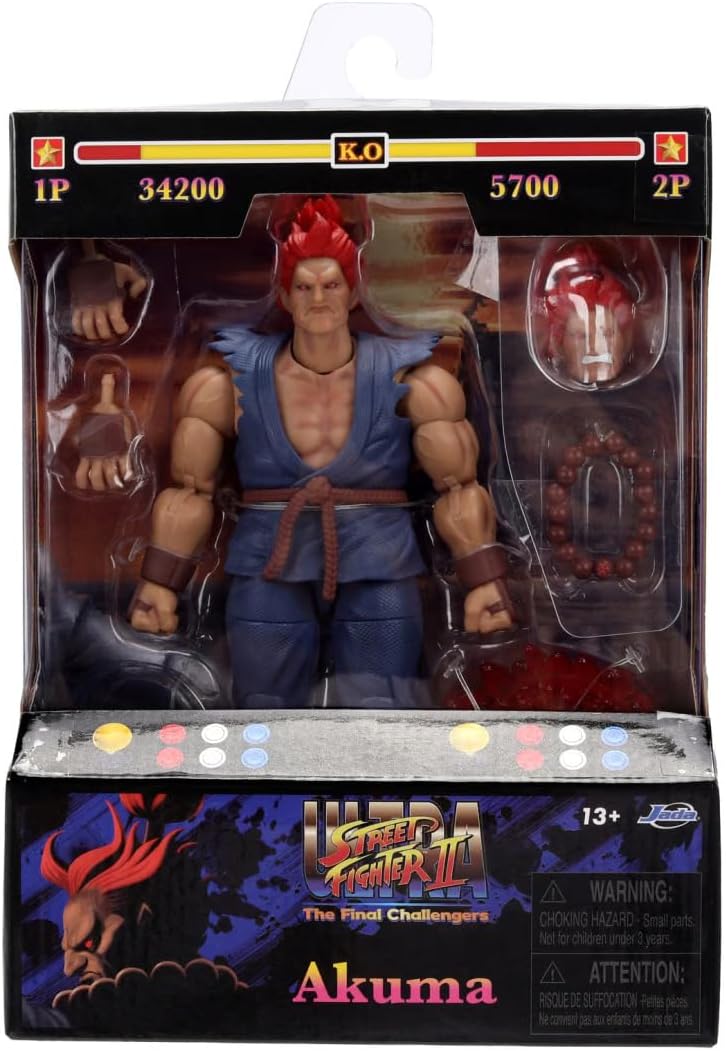 Jada Toys Street Fighter II – Akuma 6" Articulated Action Figure (1:12 Scale) - Flex Gamingproduct_type