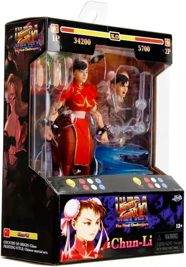 Jada Toys Street Fighter II – Chun-Li 6" Articulated Action Figure (Exclusive Red Outfit) - Flex Gamingproduct_type