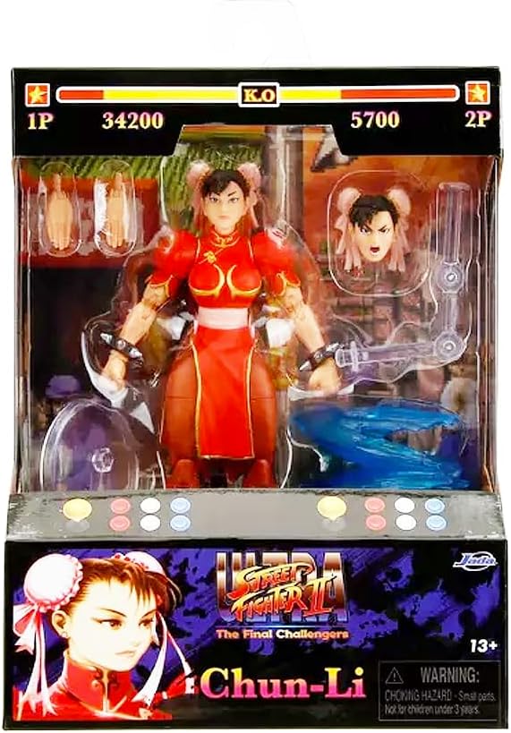 Jada Toys Street Fighter II – Chun-Li 6" Articulated Action Figure (Exclusive Red Outfit) - Flex Gamingproduct_type