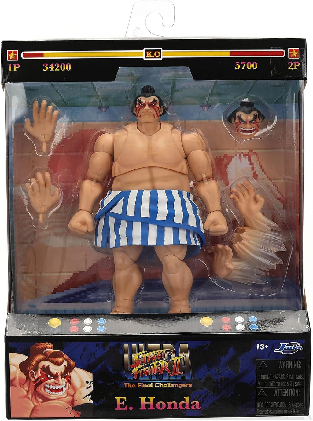 Jada Toys Street Fighter II – E. Honda 6.4" Articulated Action Figure (1:12 Scale) - Flex Gamingproduct_type