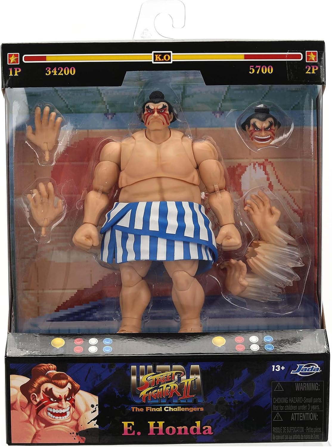 Jada Toys Street Fighter II – E. Honda 6.4" Articulated Action Figure (1:12 Scale) - Flex Gamingproduct_type
