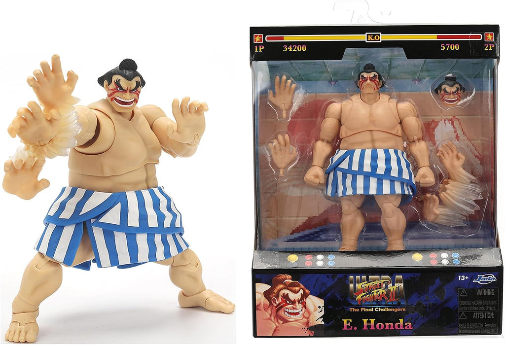 Jada Toys Street Fighter II – E. Honda 6.4" Articulated Action Figure (1:12 Scale) - Flex Gamingproduct_type