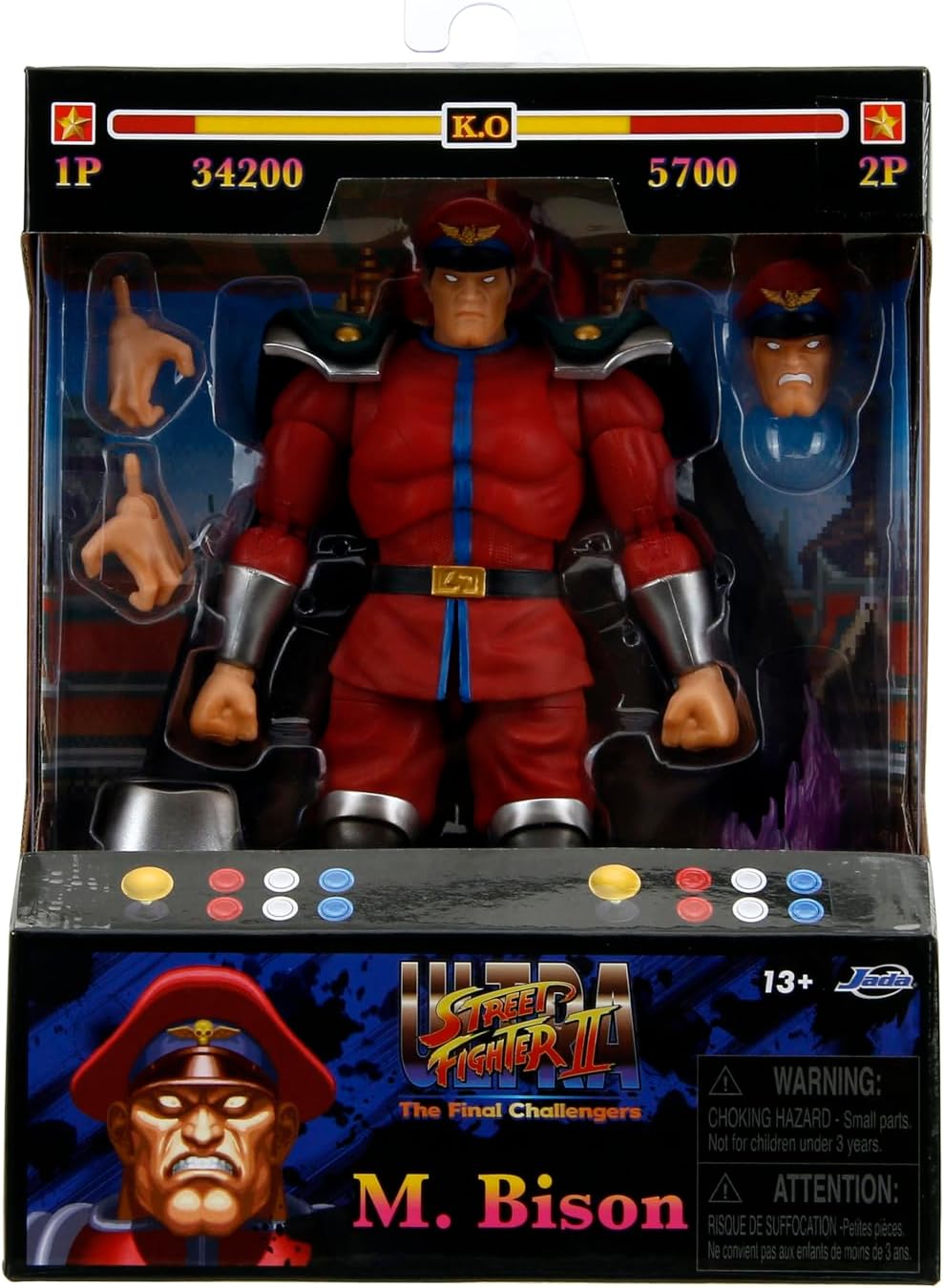 Jada Toys Street Fighter II – M. Bison 6" Articulated Action Figure (1:12 Scale) - Flex Gamingproduct_type