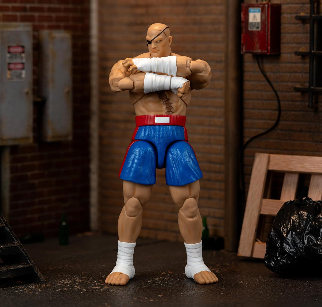 Jada Toys Street Fighter II – Sagat 7.6" Deluxe Articulated Action Figure (1:12 Scale) - Flex Gamingproduct_type