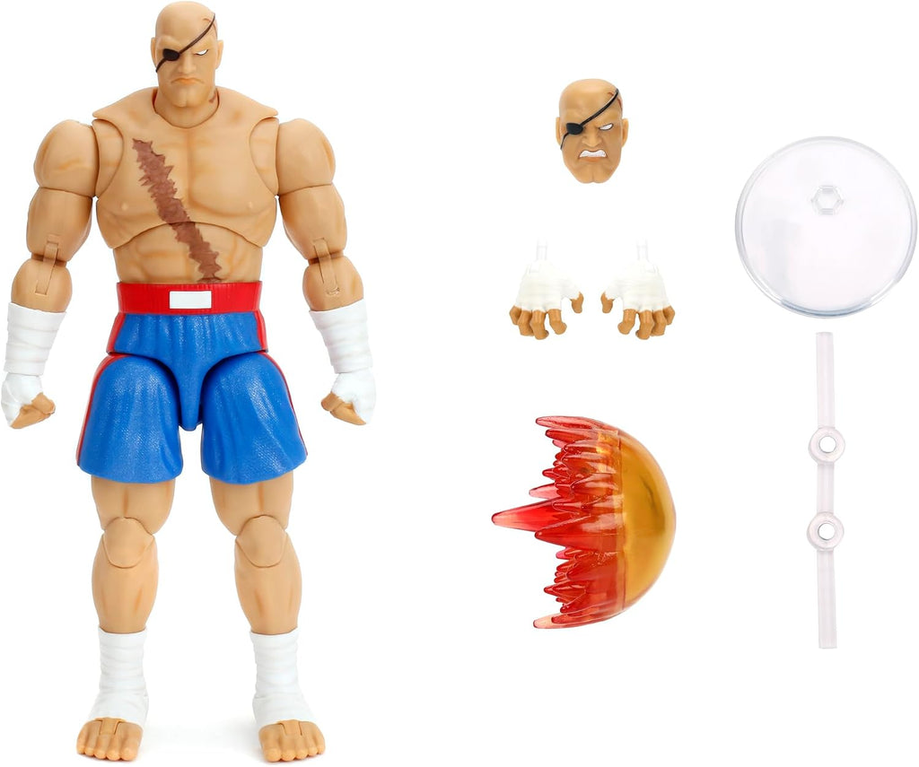 Jada Toys Street Fighter II – Sagat 7.6" Deluxe Articulated Action Figure (1:12 Scale) - Flex Gamingproduct_type