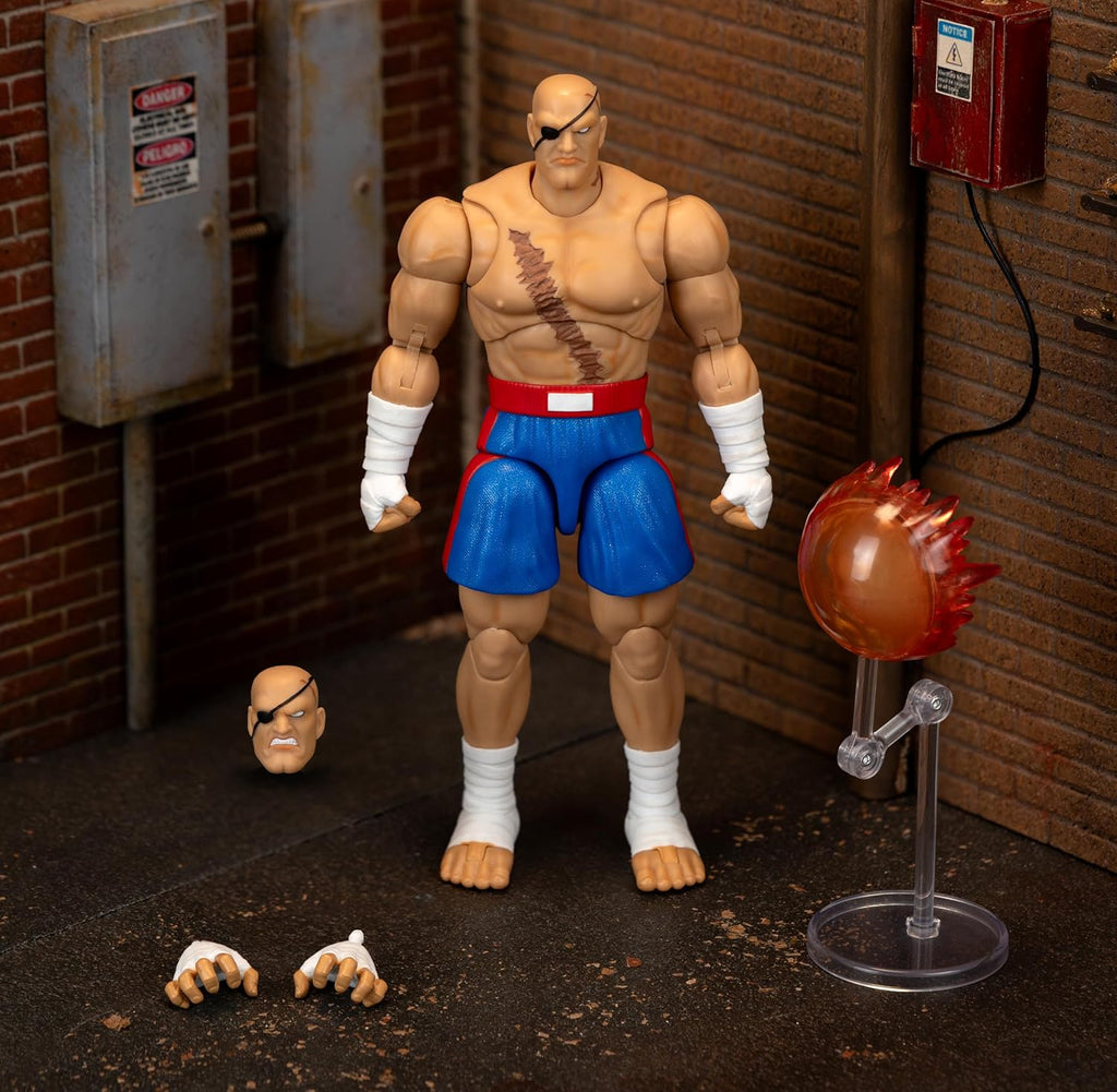 Jada Toys Street Fighter II – Sagat 7.6" Deluxe Articulated Action Figure (1:12 Scale) - Flex Gamingproduct_type