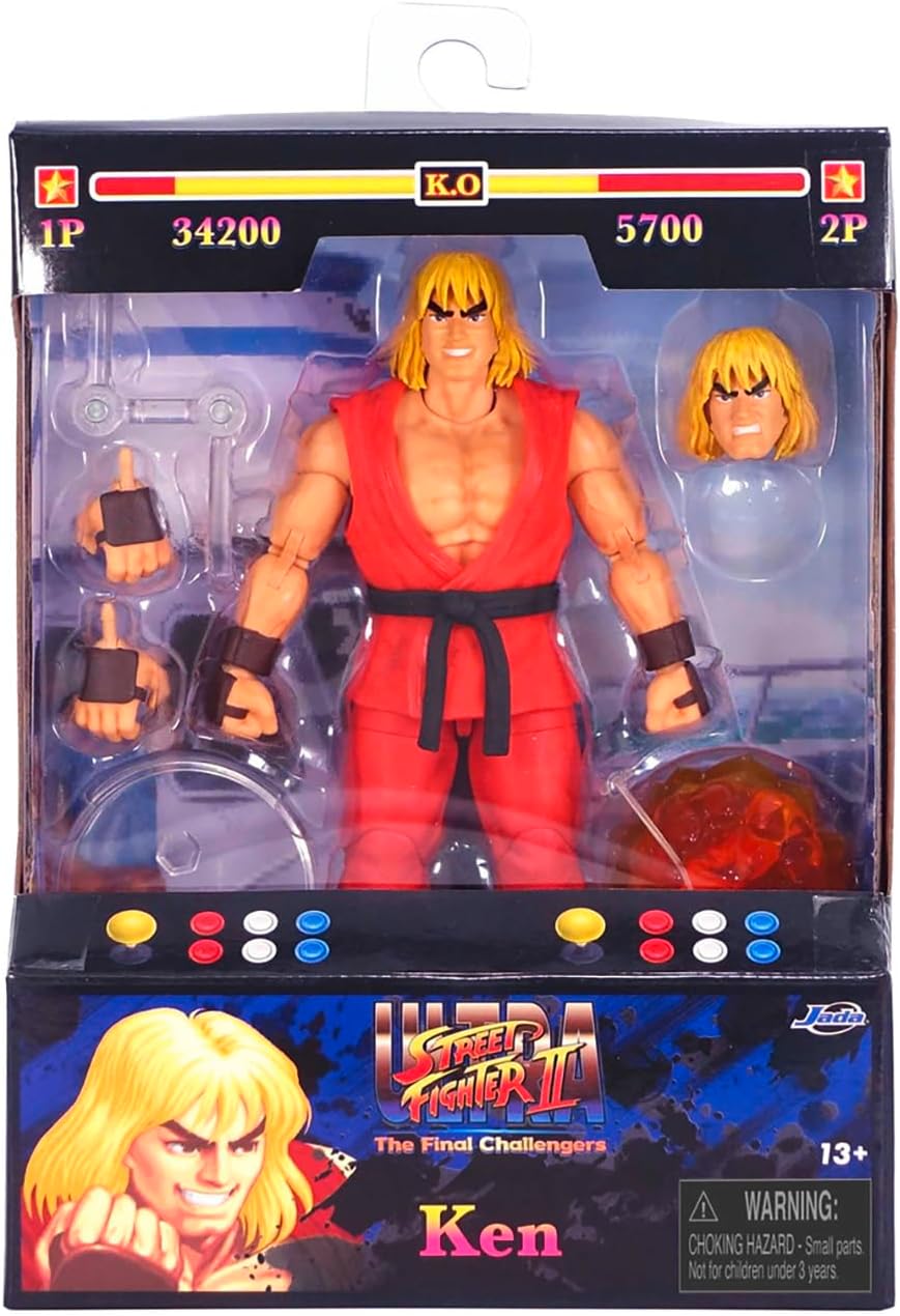 Jada Toys Street Fighter – Ken Masters 6" Articulated Action Figure - Flex Gamingproduct_type