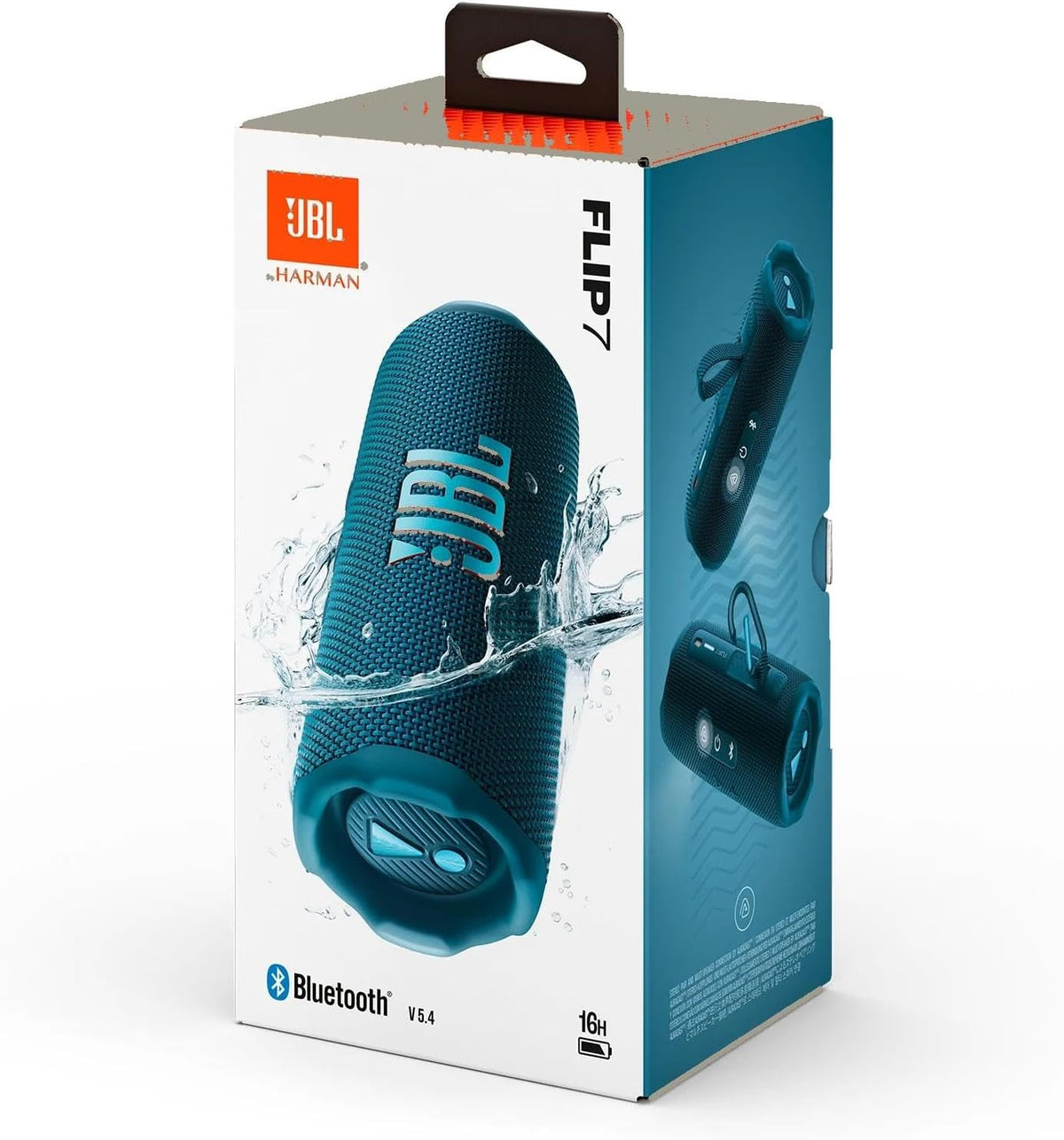 JBL Flip 7 Portable Bluetooth Speaker, IP68 Waterproof, Dustproof, Drop-Proof, PushLock System, AI Sound Boost, 16H Battery, Megen Hardshel Protection Case (Blue) - Flex Gamingproduct_type
