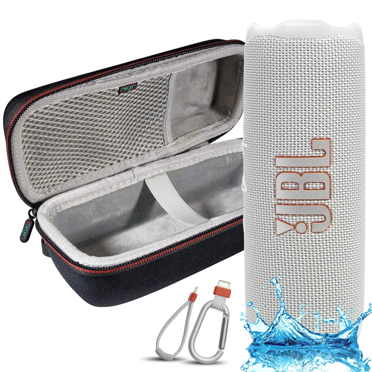 JBL Flip 7 Portable Bluetooth Speaker, IP68 Waterproof, Dustproof, Drop-Proof, PushLock System, AI Sound Boost, 16H Battery, Megen Hardshel Protection Case (Blue) - Flex Gamingproduct_type