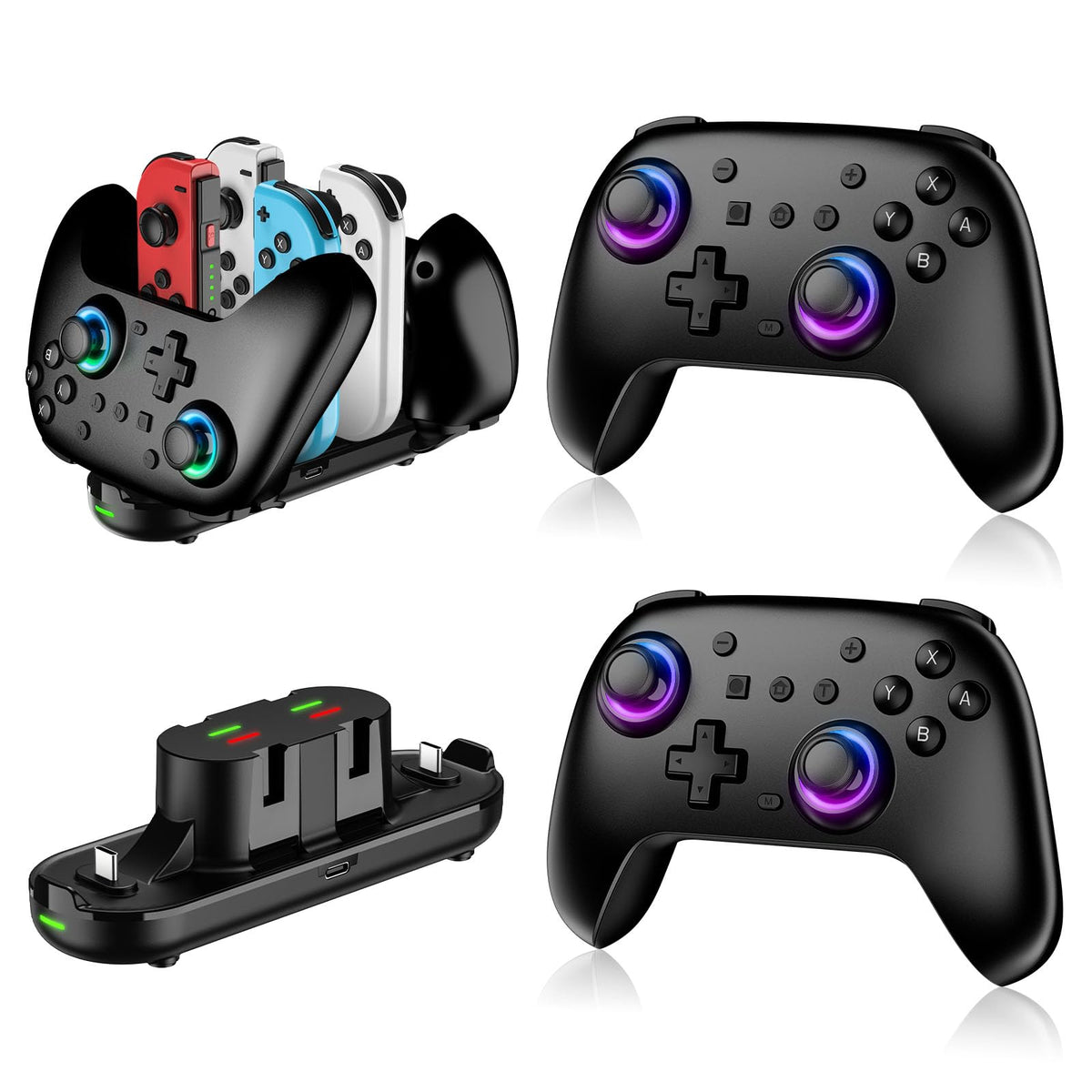 JORREP Switch Controllers 2-Pack with Charging Dock – 3 Colours - Flex Gamingproduct_type
