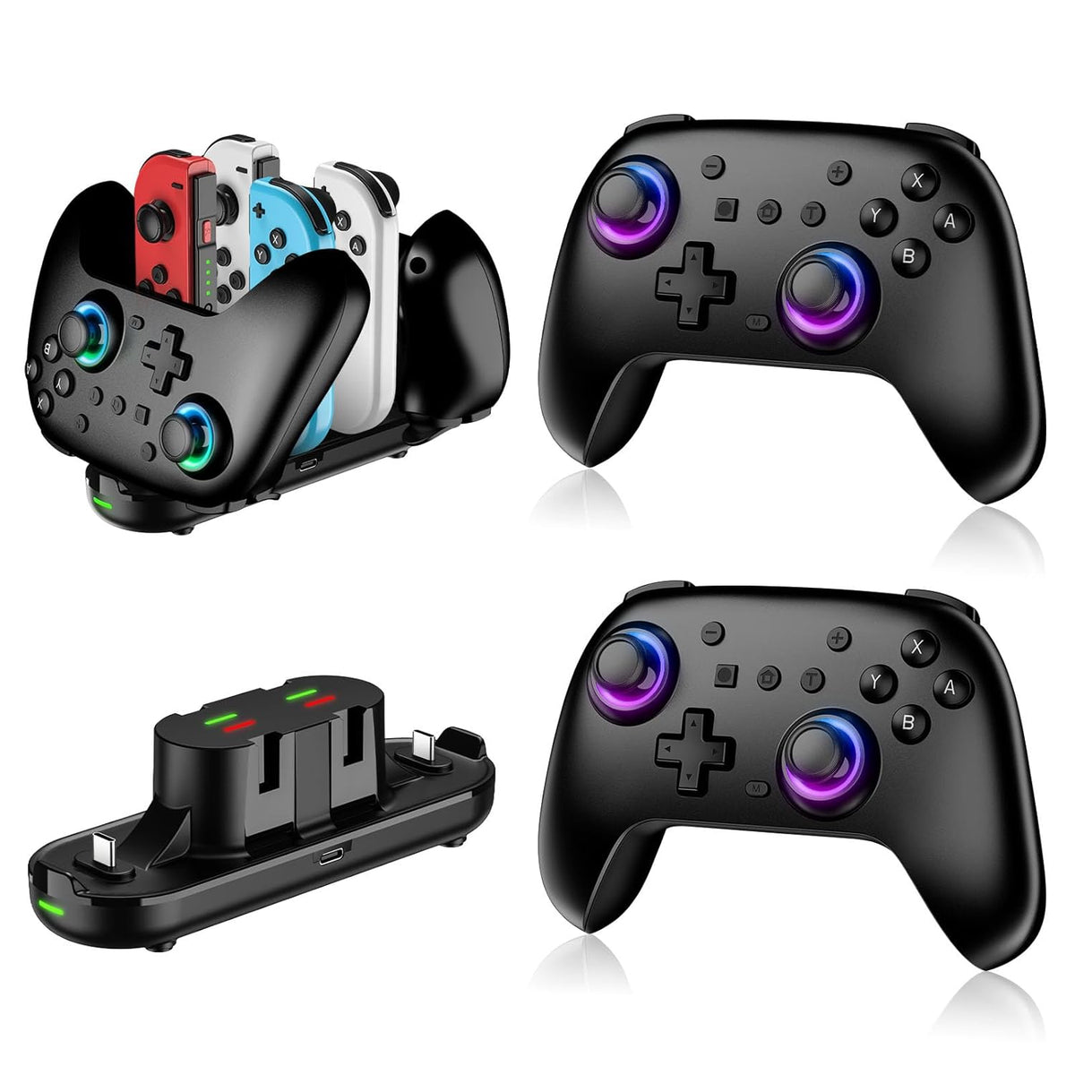 JORREP Switch Controllers 2-Pack with Charging Dock – 3 Colours - Flex Gamingproduct_type