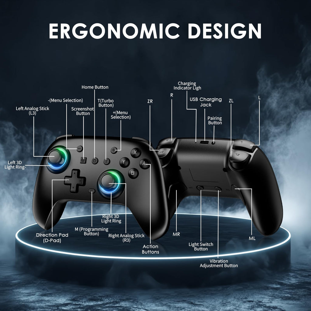 JORREP Switch Controllers 2-Pack with Charging Dock – 3 Colours - Flex Gamingproduct_type