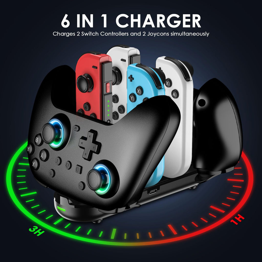 JORREP Switch Controllers 2-Pack with Charging Dock – 3 Colours - Flex Gamingproduct_type