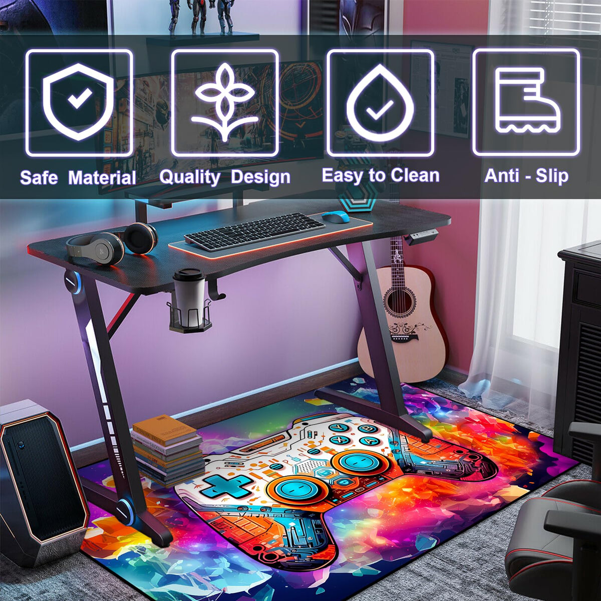 KALERA Gaming Area Rug – 5 Sizes & 7 Designs - Flex Gamingproduct_type