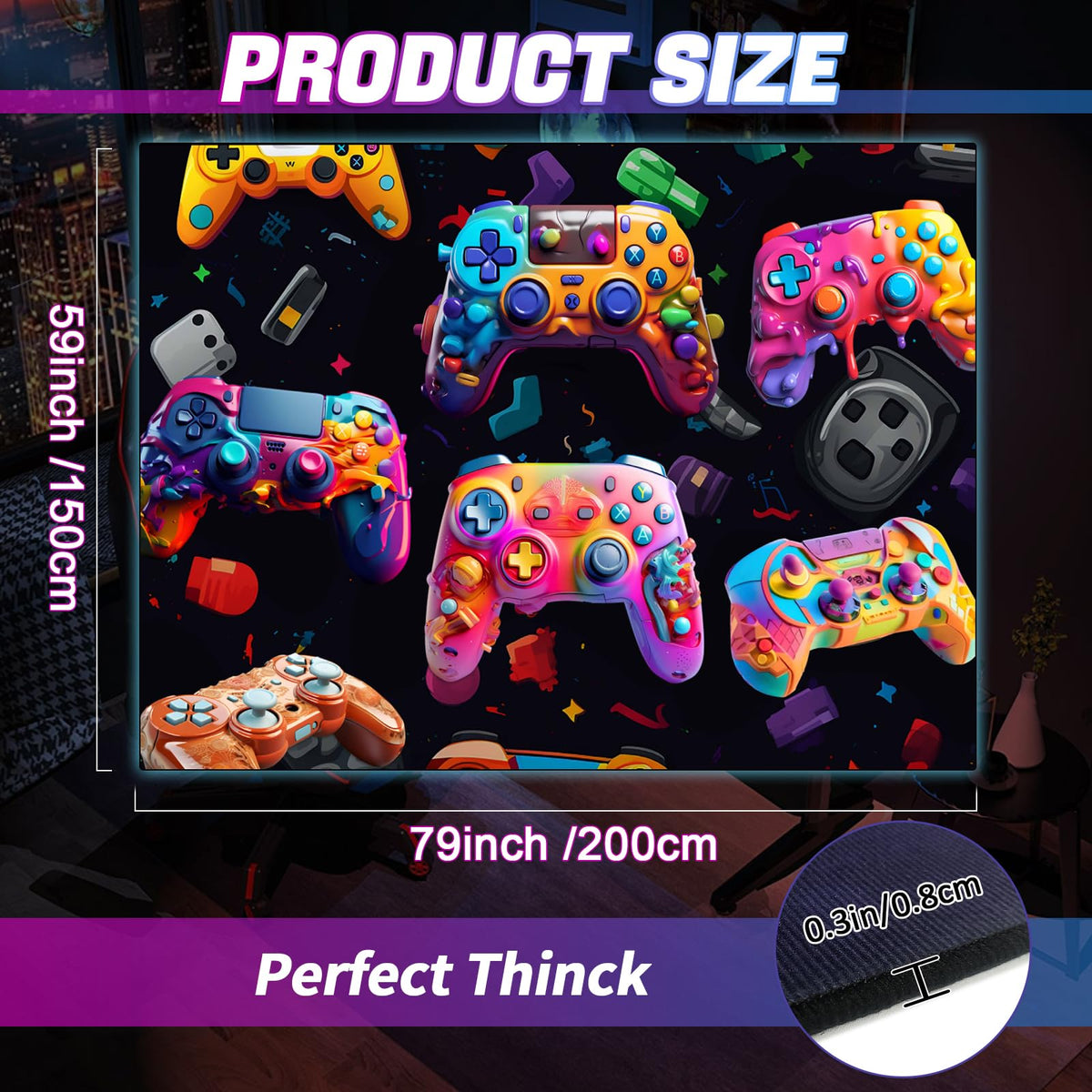 KALERA Gaming Area Rug – 5 Sizes & 7 Designs - Flex Gamingproduct_type