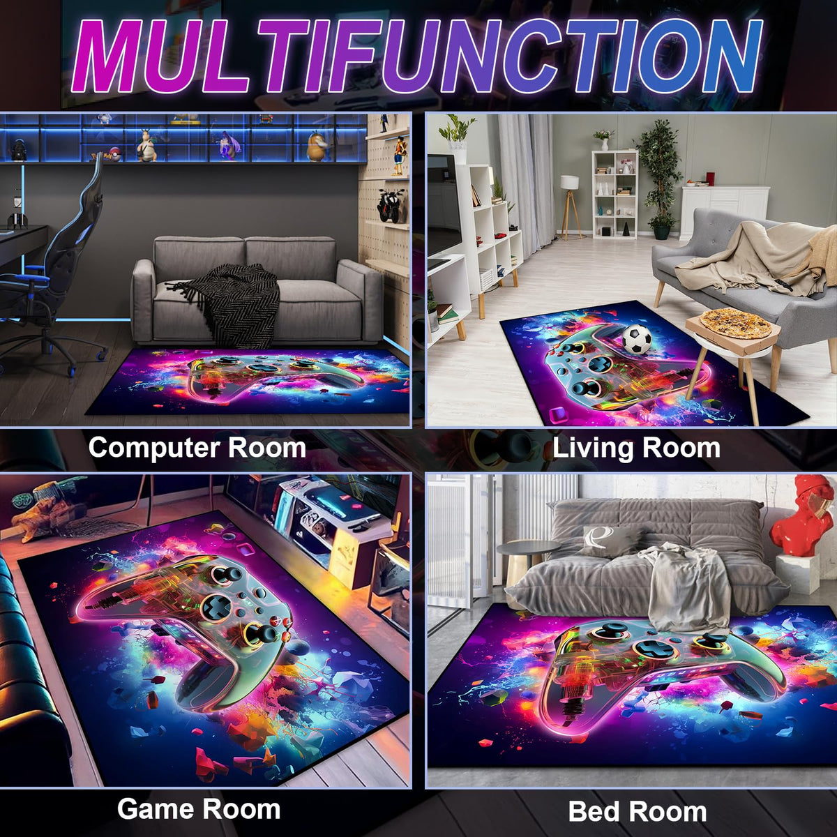KALERA Gaming Area Rug – 5 Sizes & 7 Designs - Flex Gamingproduct_type