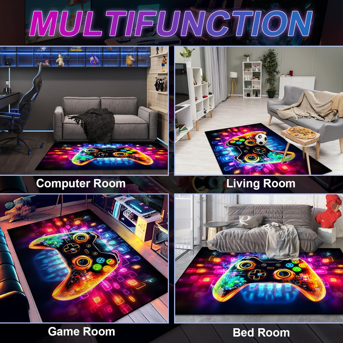 KALERA Gaming Area Rug – 5 Sizes & 7 Designs - Flex Gamingproduct_type