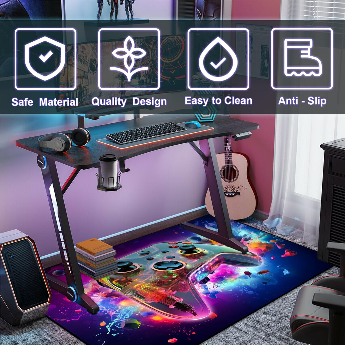KALERA Gaming Area Rug – 5 Sizes & 7 Designs - Flex Gamingproduct_type