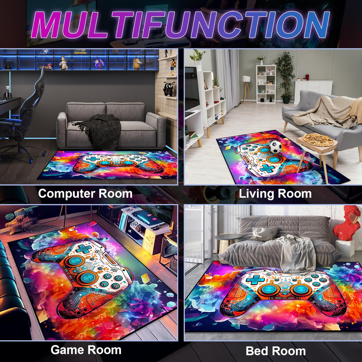 KALERA Gaming Area Rug – 5 Sizes & 7 Designs - Flex Gamingproduct_type