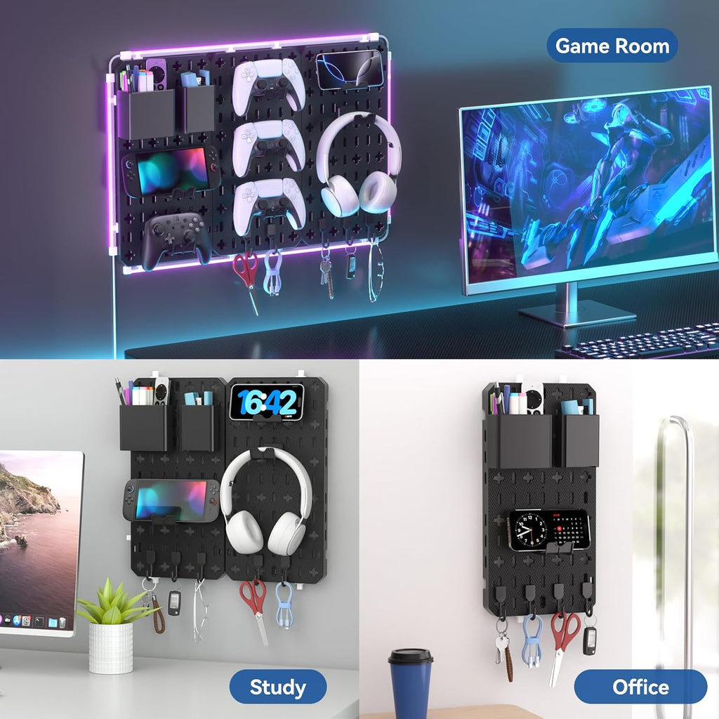 KDD 9-in-1 RGB Gaming Pegboard Wall Organizer - Flex Gamingproduct_type