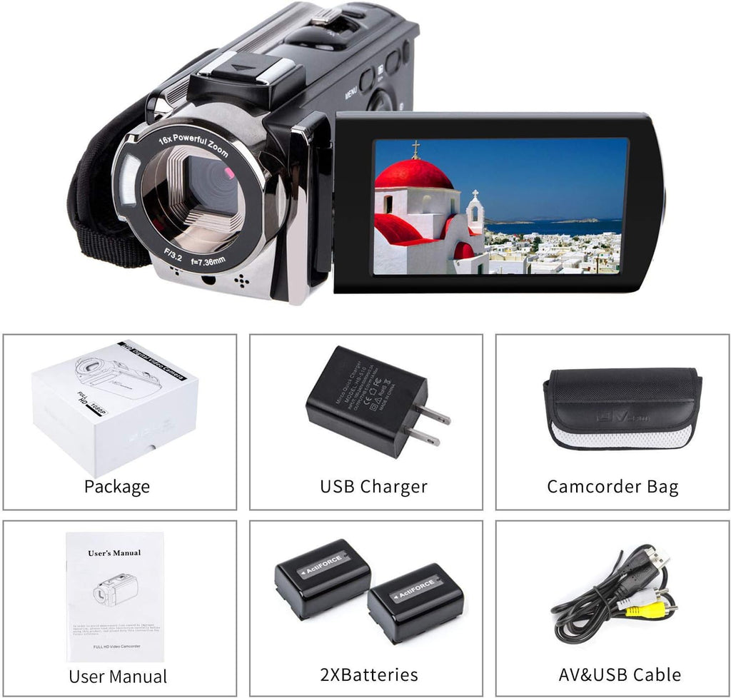 Kicteck Video Camera Camcorder Full HD 1080P – Black - Flex Gamingproduct_type