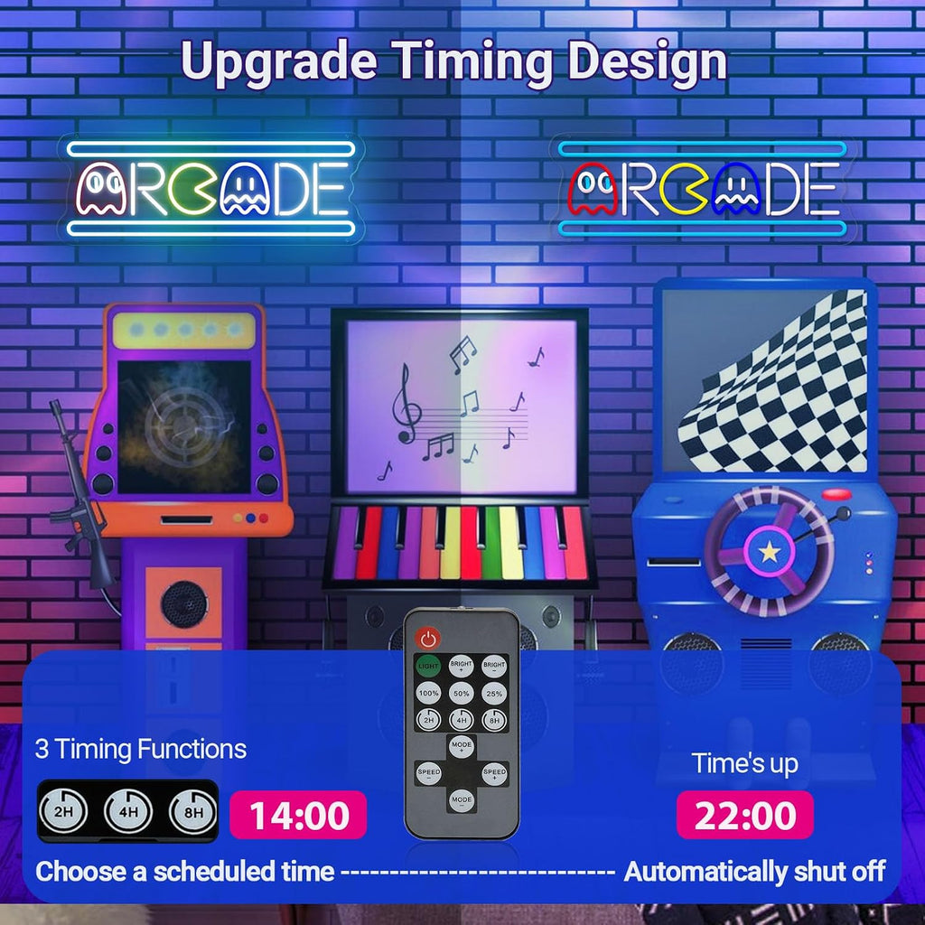 KiMineon Arcade LED Neon Sign – 4 Styles - Flex Gamingproduct_type