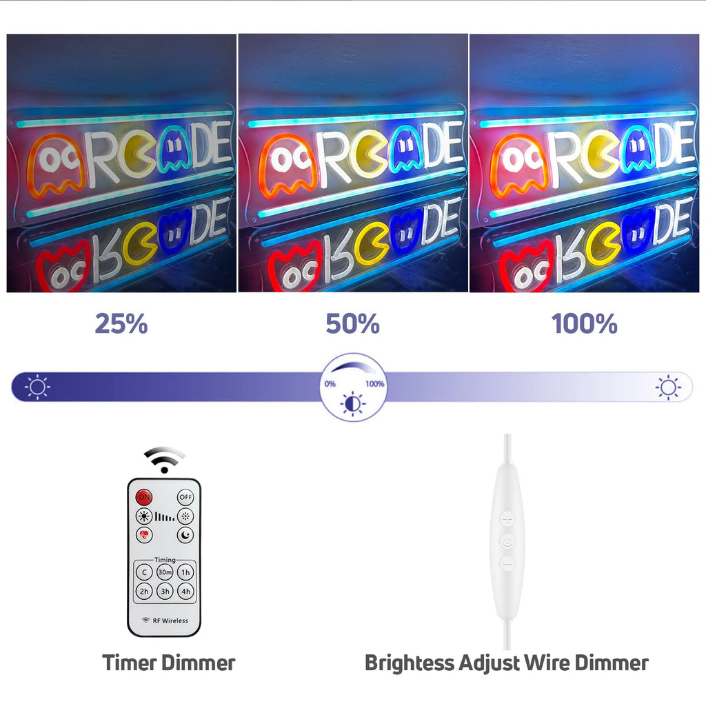 KiMineon Arcade LED Neon Sign – 4 Styles - Flex Gamingproduct_type
