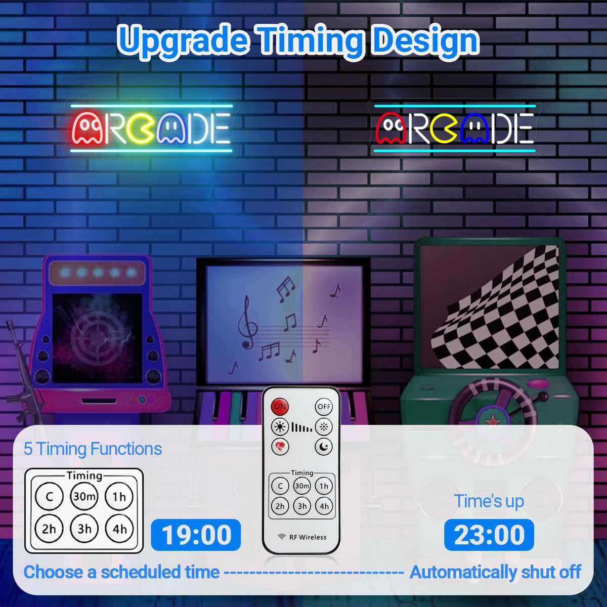 KiMineon Arcade LED Neon Sign – 4 Styles - Flex Gamingproduct_type