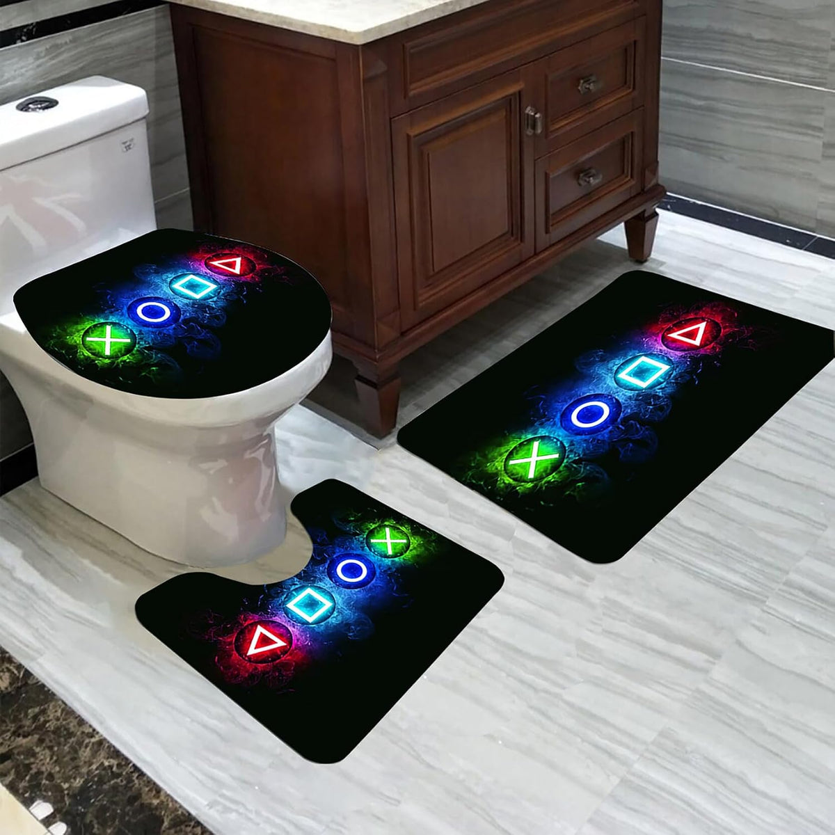 kodhyvj Gamer Shower Curtain Set, 4 Pieces – 9 Designs - Flex Gamingproduct_type