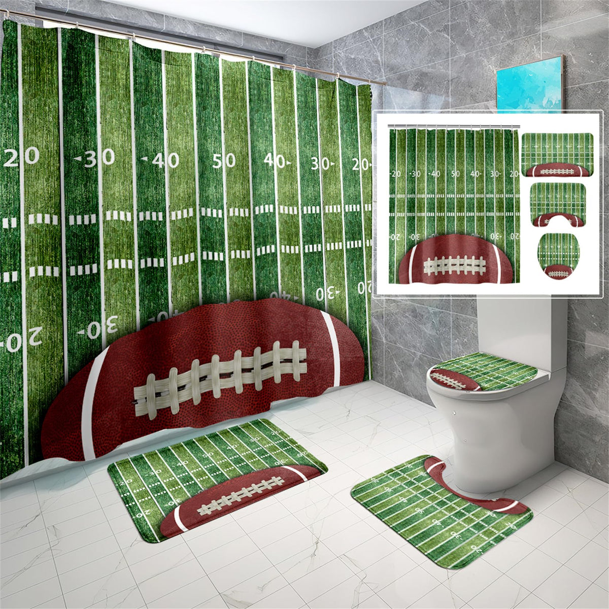 kodhyvj Gamer Shower Curtain Set, 4 Pieces – 9 Designs - Flex Gamingproduct_type