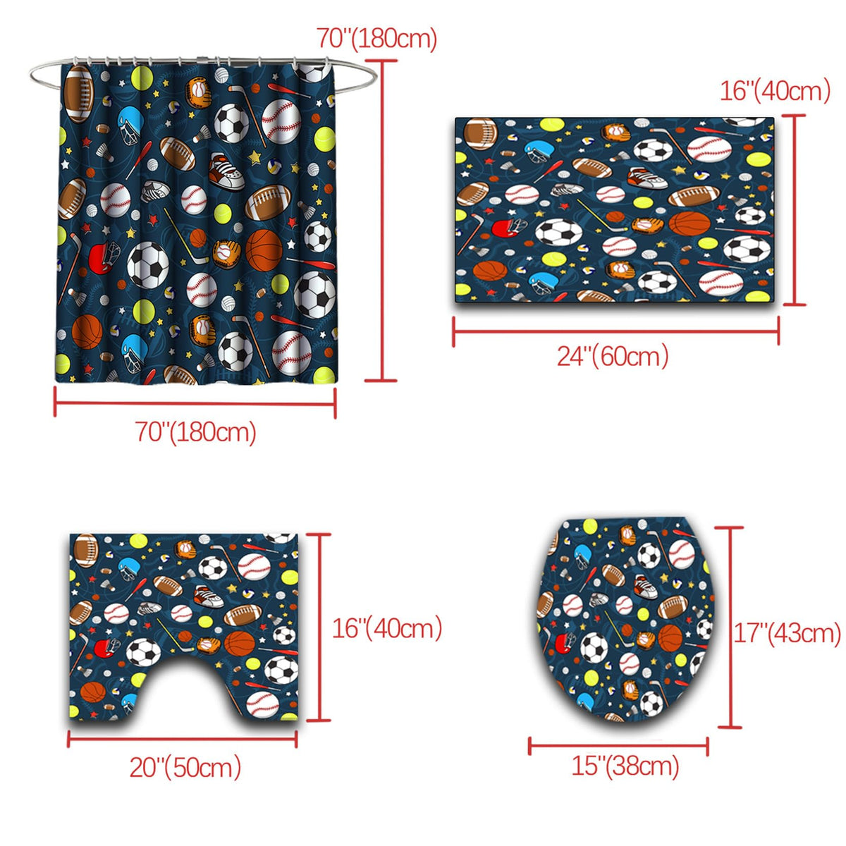 kodhyvj Gamer Shower Curtain Set, 4 Pieces – 9 Designs - Flex Gamingproduct_type