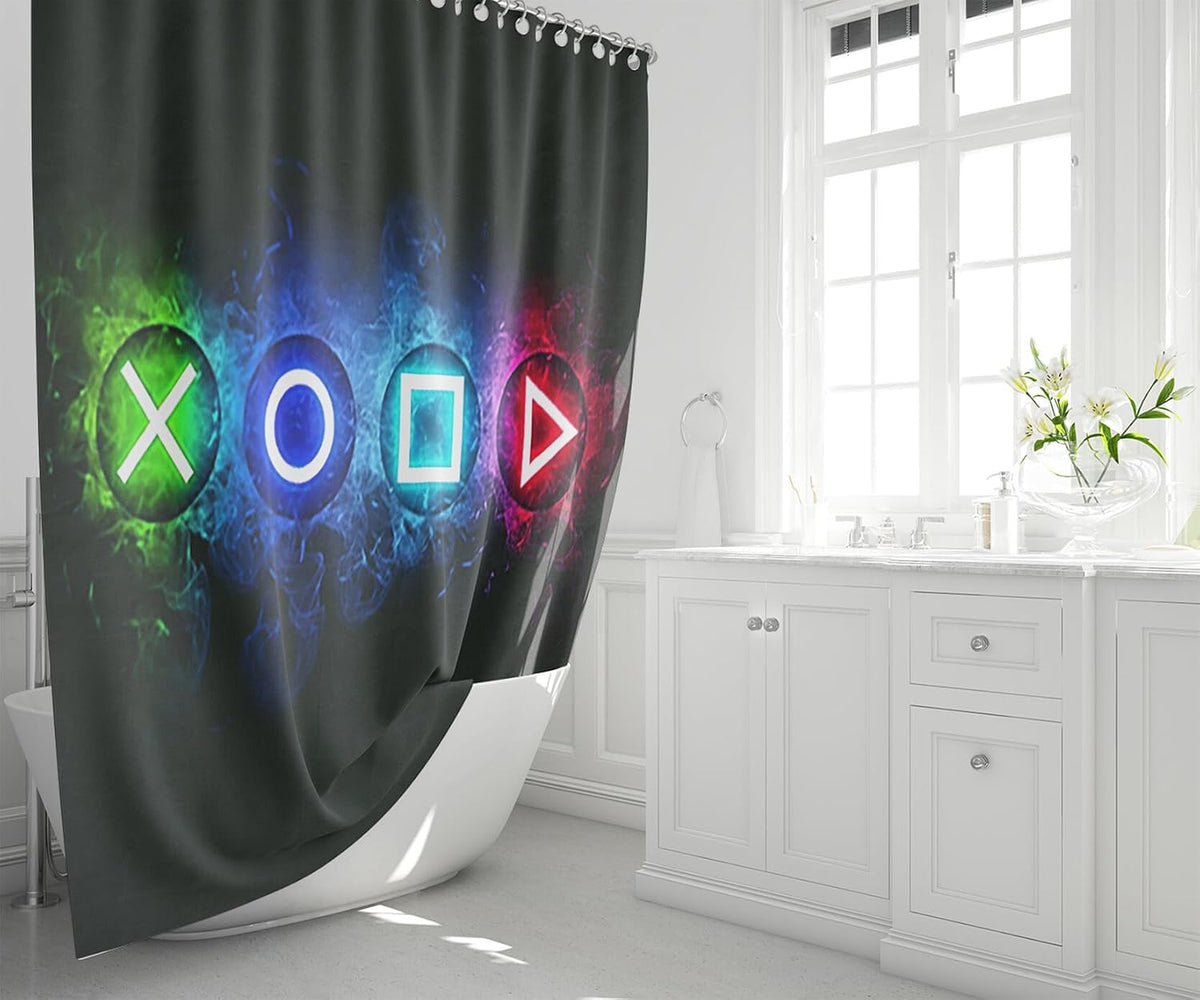 kodhyvj Gamer Shower Curtain Set, 4 Pieces – 9 Designs - Flex Gamingproduct_type
