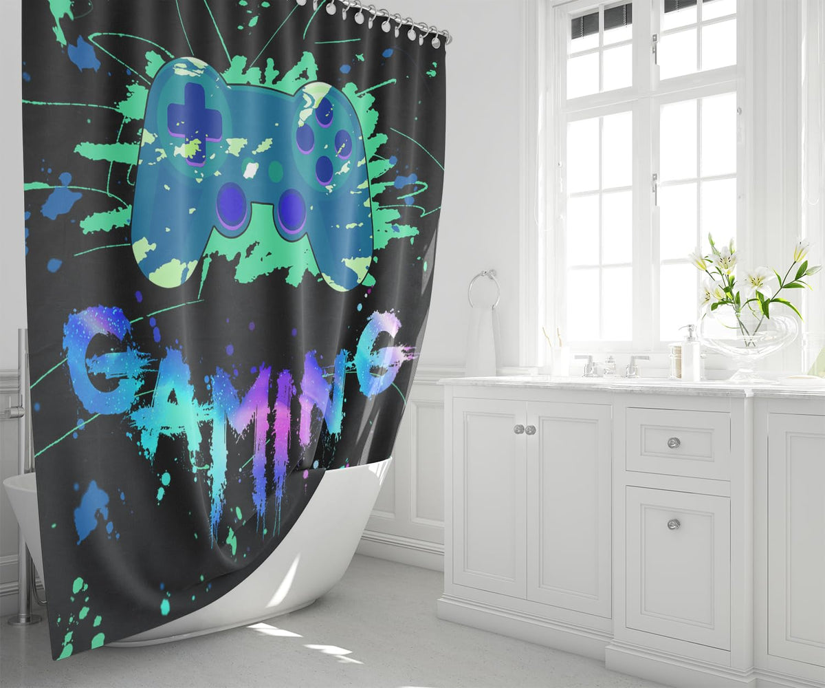 kodhyvj Gamer Shower Curtain Set, 4 Pieces – 9 Designs - Flex Gamingproduct_type