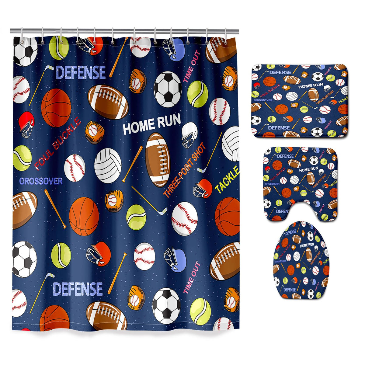 kodhyvj Gamer Shower Curtain Set, 4 Pieces – 9 Designs - Flex Gamingproduct_type