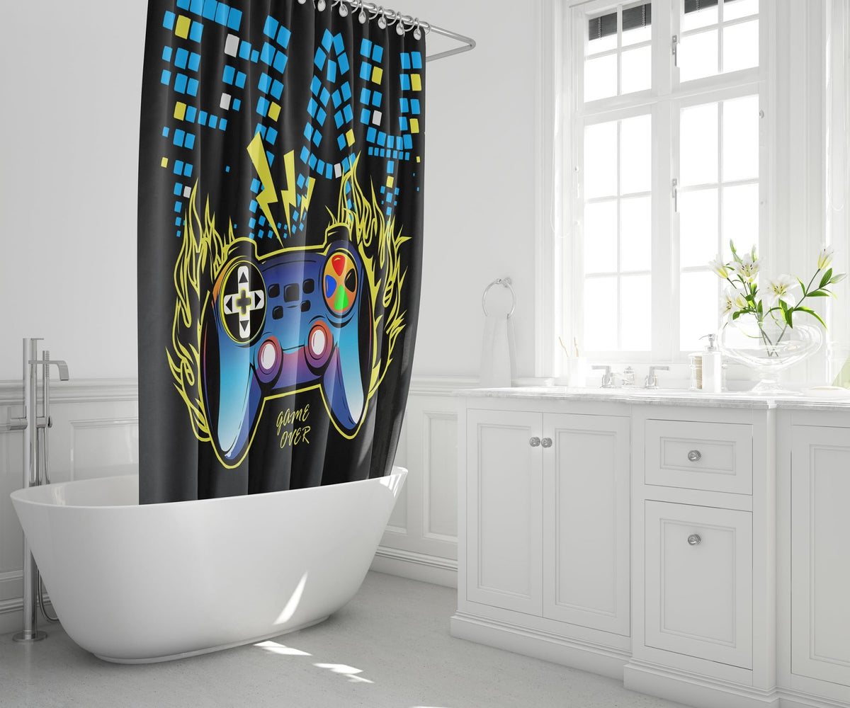 kodhyvj Gamer Shower Curtain Set, 4 Pieces – 9 Designs - Flex Gamingproduct_type