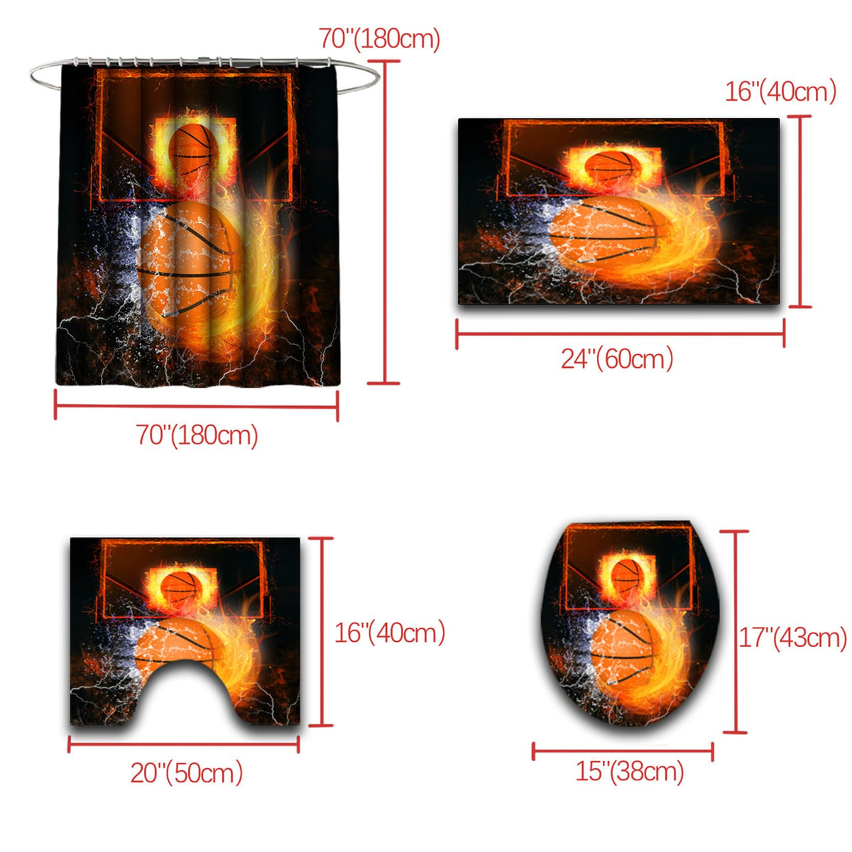 kodhyvj Gamer Shower Curtain Set, 4 Pieces – 9 Designs - Flex Gamingproduct_type