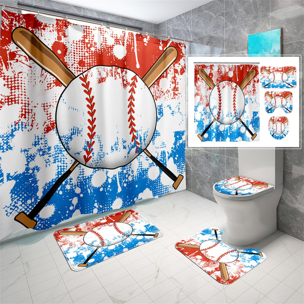 kodhyvj Gamer Shower Curtain Set, 4 Pieces – 9 Designs - Flex Gamingproduct_type