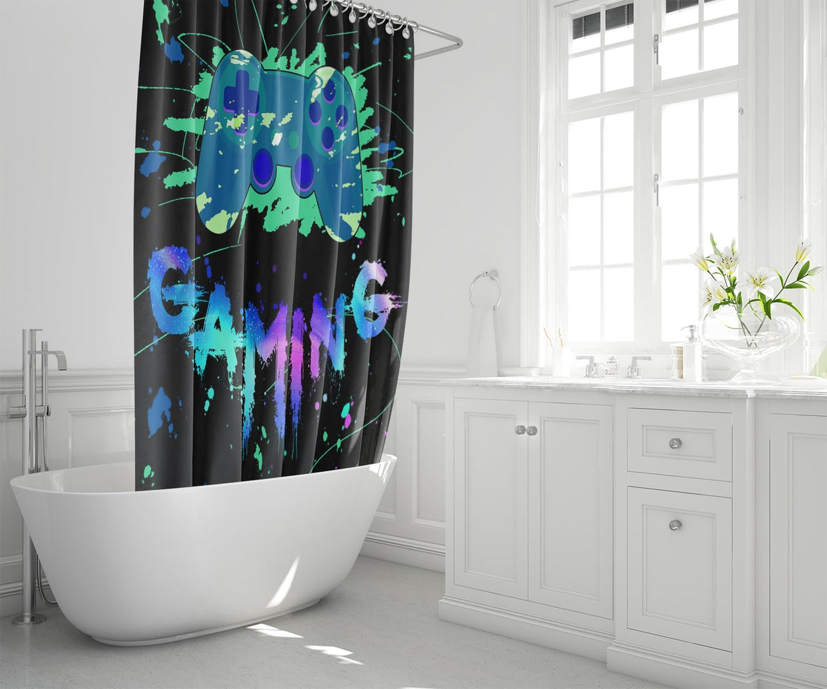 kodhyvj Gamer Shower Curtain Set, 4 Pieces – 9 Designs - Flex Gamingproduct_type
